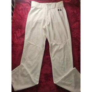 Under Armour Utility Relaxed Baseball Pants Size Small White Loose Fit Open Toe